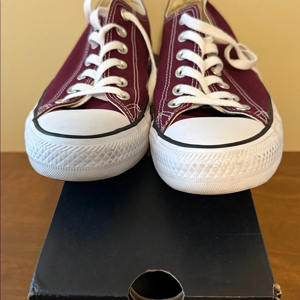 Burgundy Converse All Stars. Men’s 7/Women’s 9 - Picture 2 of 7